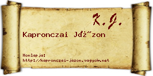 Kapronczai Jázon névjegykártya
